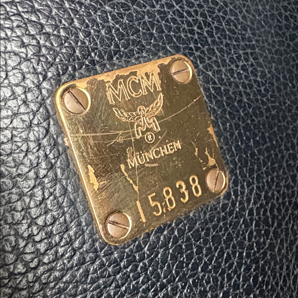 MCM Black Leather Top-Handle Satchel with Gold Hardware - Picture 6 of 13